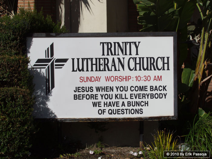 second coming Jesus church sign