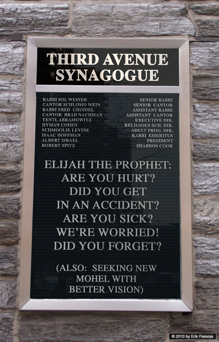 Elijah the Prophet synagogue sign
