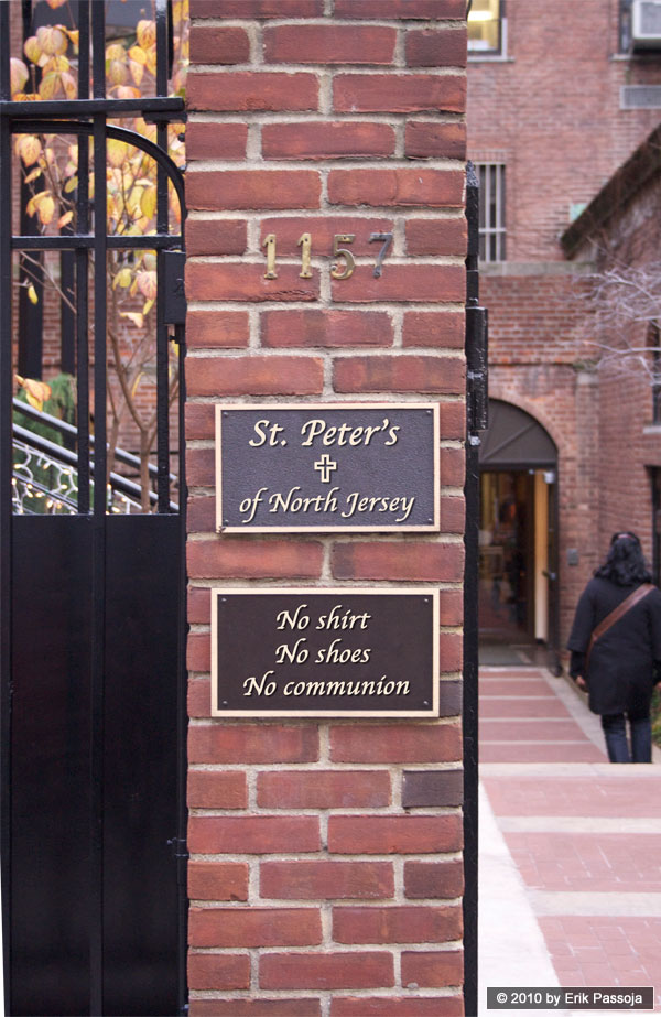 St. Peter's church sign communion