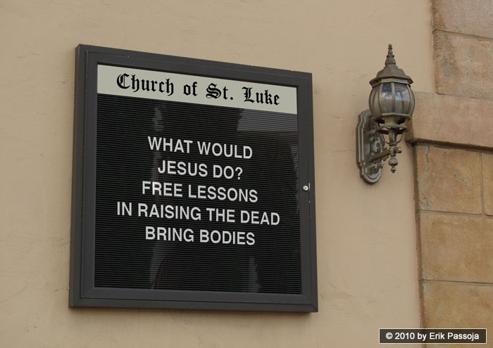 jesus raise the dead church sign