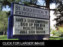 confession st. augustine church sign