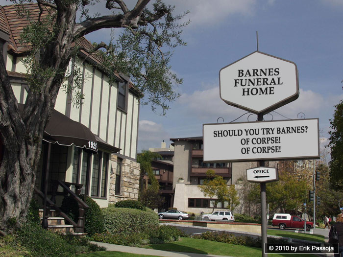 funeral home sign corpse