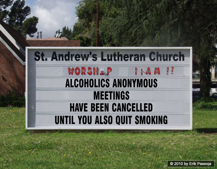 alcoholics anonymous church sign