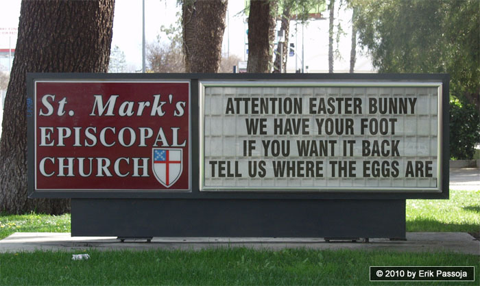 easter bunny church sign